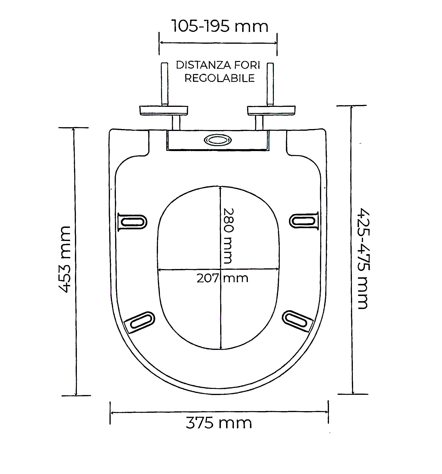 Abattant de toilette coulissant à fermeture souple 