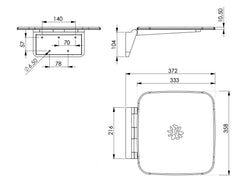 Siège de douche abs inclinable