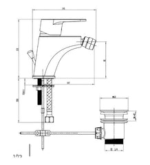 Miscelatore bidet completo moderno