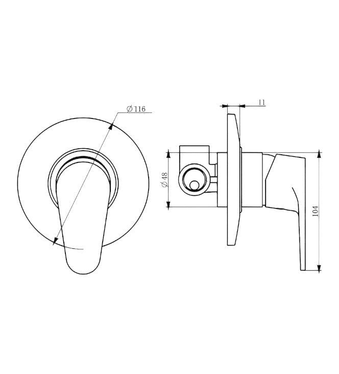 Mitigeur de douche moderne à encastrer