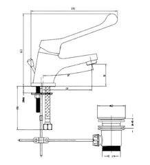 Mitigeur de lavabo à levier clinique complet