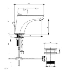 Miscelatore lavabo moderno completo