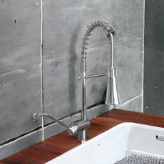 Mitigeur de cuisine avec douche extractible double jet, en laiton chromé