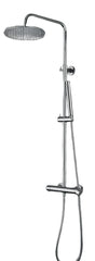 Colonna Doccia Cromata con Miscelatore Meccanico e Deviatore Integrato, Soffione Acciaio Ø25 cm e Doccetta Stick