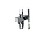Colonna Doccia Quadrata Cromata con Supporto Regolabile, Doccetta Square e Soffione 20x20 cm