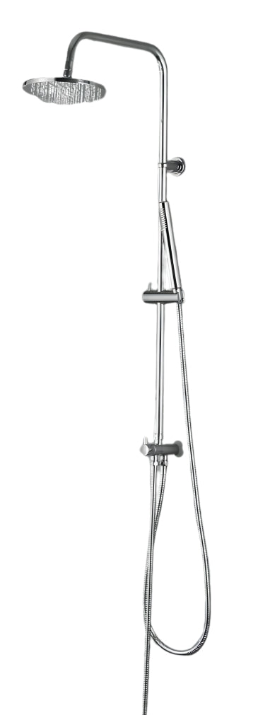 Colonna Doccia Round Cromata con Centrale Scorrevole Minimal e Deviatore Verticale – Soffione Ø20 cm