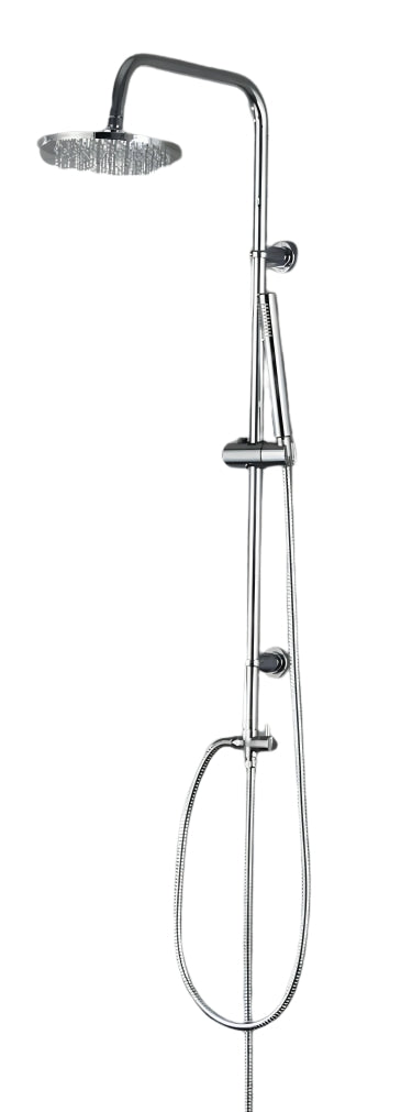 Colonna Doccia Round Cromata con Supporto Regolabile e Soffione Ø20 cm