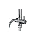 Colonna Doccia Round Cromata con Supporto Regolabile e Soffione Ø20 cm