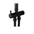 Colonna Doccia Round Nero Opaco con Centrale Scorrevole Minimal e Deviatore Verticale – Soffione Ø20 cm