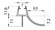 Guarnizione Gocciolatoio Verticale 200 cm con Aletta 10 mm per Vetro 4-5 mm