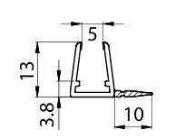 Guarnizione Gocciolatoio Verticale 220 cm con Aletta 10 mm per Vetro 6-8 mm