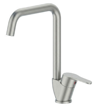 Miscelatore cucina canna ponte design moderno - Finitura acciaio