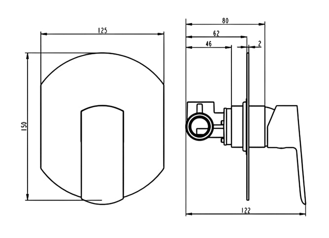 Miscelatore Doccia Incasso con Deviatore Cromato Design Minimal – Cartuccia Ø35 mm