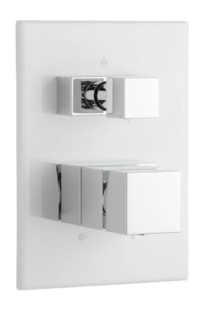 Miscelatore Doccia Incasso Quadrato Minimal con Deviatore a 3 Vie Cromato