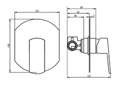 Miscelatore Doccia Incasso Senza Deviatore Design Minimal – Cartuccia Ø35 mm