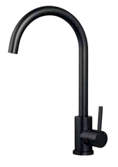 Miscelatore Lavello Canna a Ponte Girevole Acciaio Inox 304 Nero Opaco – Cartuccia Ø35 mm