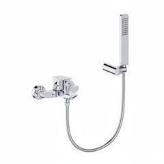 Miscelatore Vasca Esterno Cromato Design Minimal con Doccetta – Cartuccia Ø35 mm