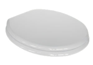 Sedile WC Universale in MDF Bianco con Cerniere Regolabili in Acciaio Inox