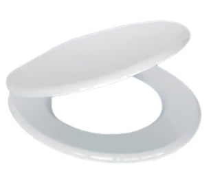 Sedile WC Universale in MDF Bianco con Cerniere Regolabili in Acciaio Inox