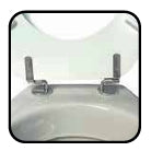 Sedile WC Universale in MDF Bianco con Cerniere Regolabili in Acciaio Inox