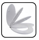 Sedile WC Universale in MDF Bianco Soft Close Sganciabile con Distanza Fori Regolabile 103–210 mm