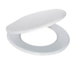 Sedile WC Universale in MDF Bianco Soft Close Sganciabile con Pulsante Centrale – Interasse 65–165 mm