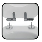 Sedile WC Universale in MDF Bianco Soft Close Sganciabile con Pulsante Centrale – Interasse 65–165 mm