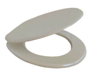 Sedile WC Universale in MDF Champagne con Cerniere Regolabili in Acciaio Inox