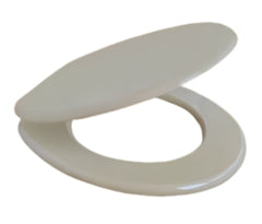 Sedile WC Universale in MDF Champagne con Cerniere Regolabili in Acciaio Inox