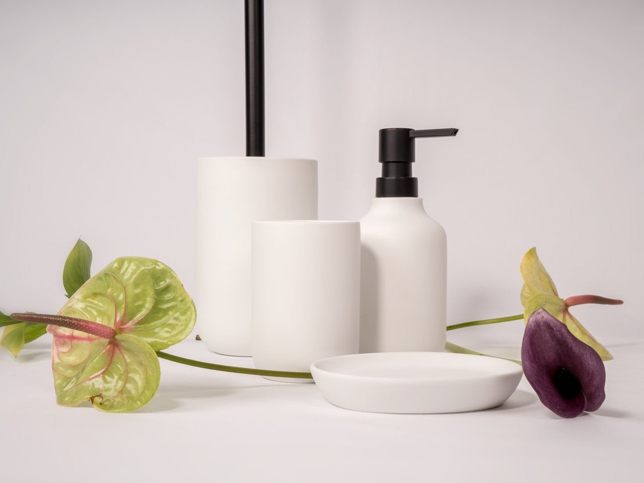 Badezimmer-Accessoires-Set weiß