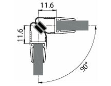 Set 2 Guarnizioni Magnetiche 90° Nere 220 cm per Vetro 6-8 mm