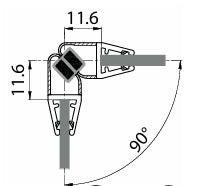 Set 2 Guarnizioni Magnetiche 90° per Box Doccia 200 cm – Vetro 3-5 mm