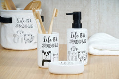 Set accessori bagno con decori