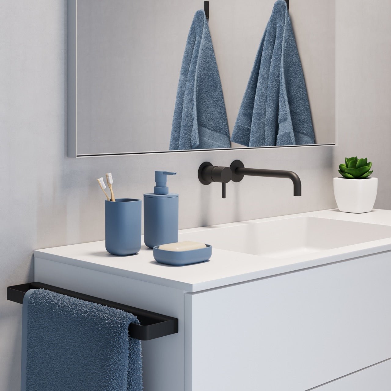 Badezimmer-Accessoires-Set Indigo