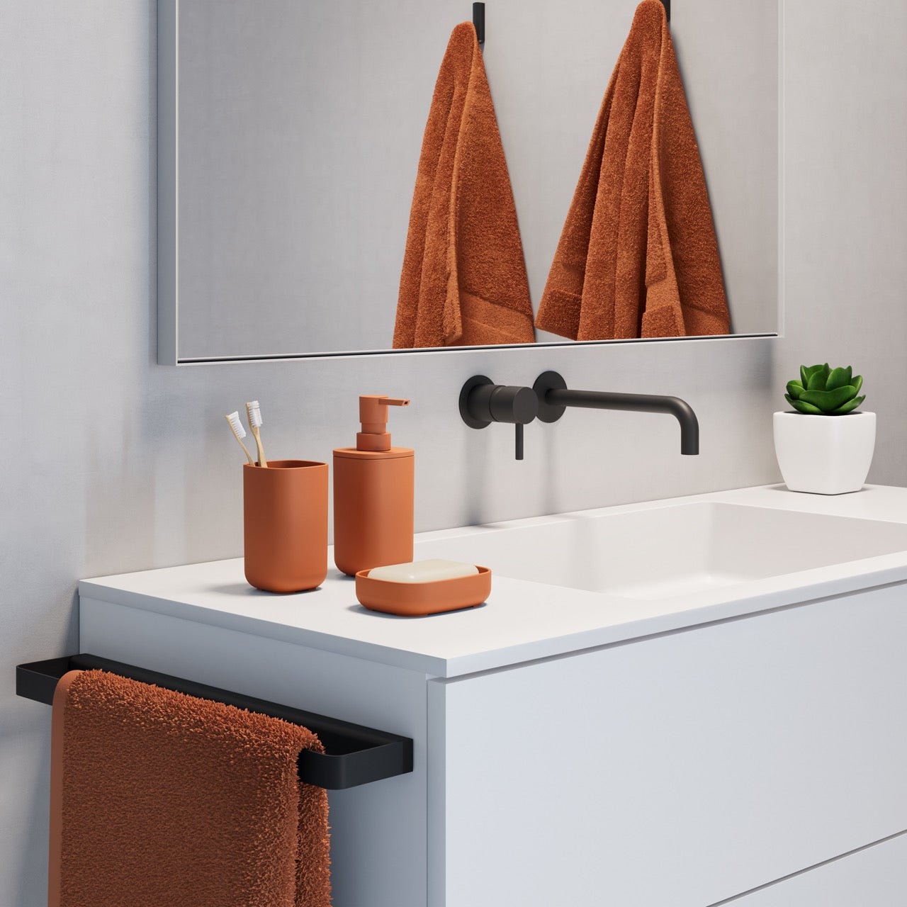 Badaccessoire-Set Terrakotta