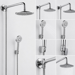 KIT DOCCIA CON SOFFIONE TONDO Ø20 CM E BRACCIO TONDO 35 CM