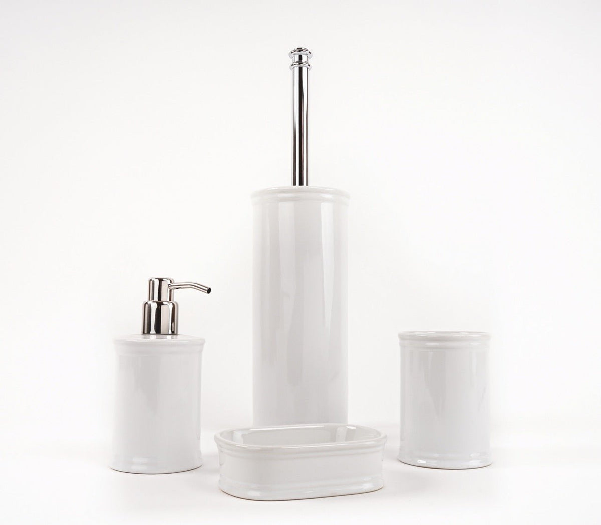 Set weißes Badezimmerzubehör