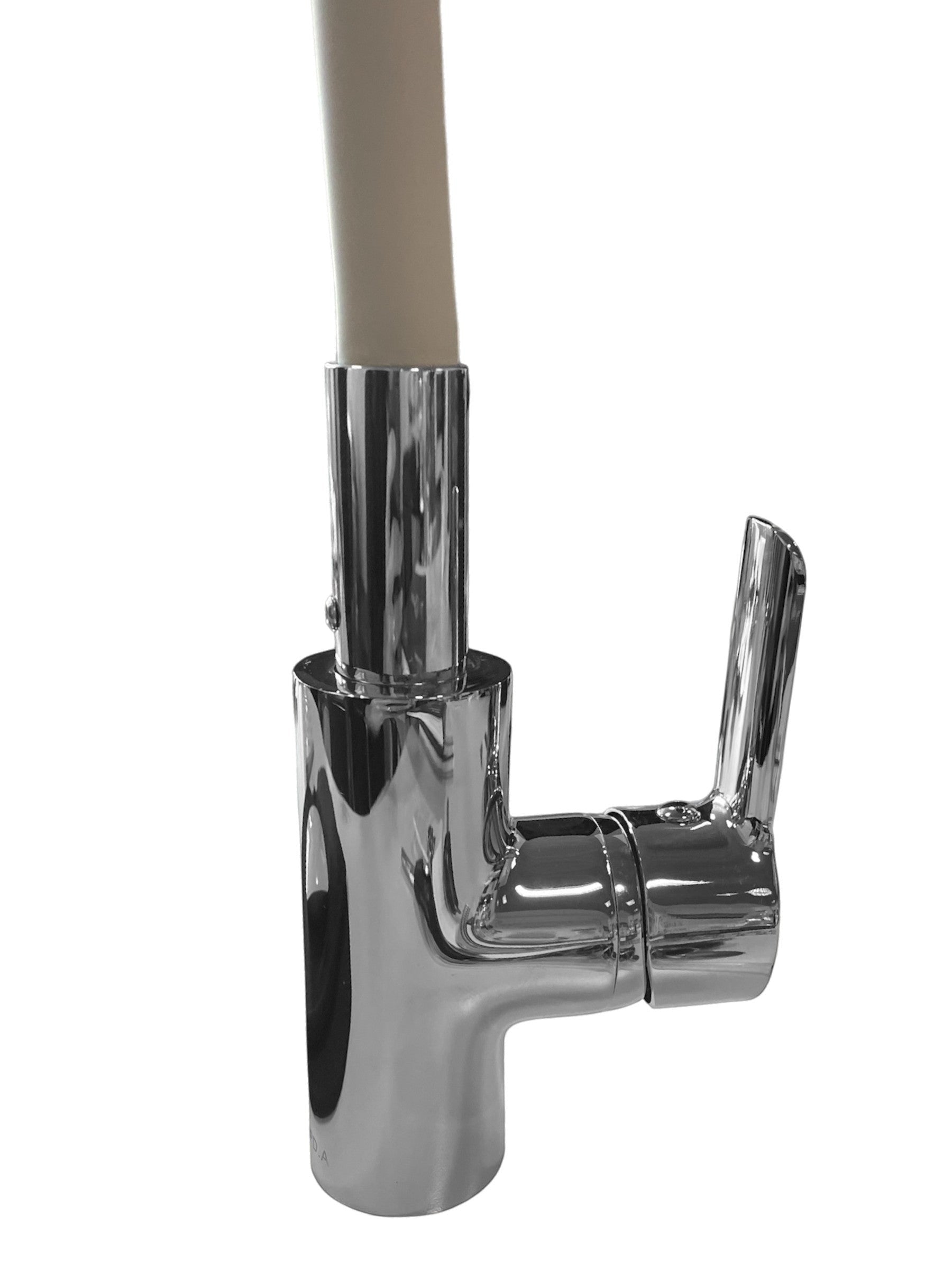 Mitigeur de cuisine avec bec flexible en caoutchouc beige/gris colombe