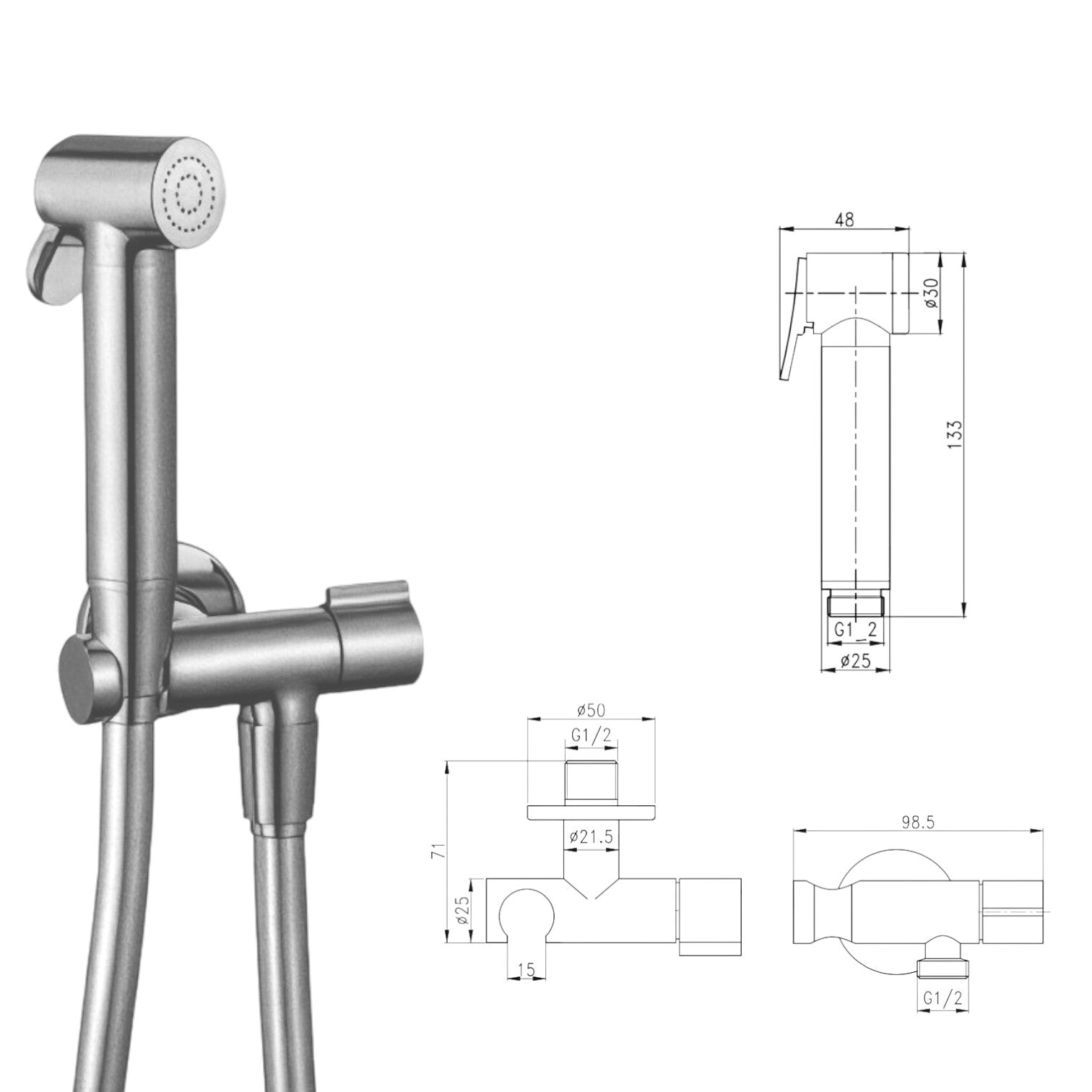 Douchette de toilette avec robinet