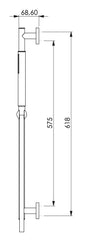 Saliscendi tutto in ottone con doccetta,flessibile cm 150 e presa acqua in ottone