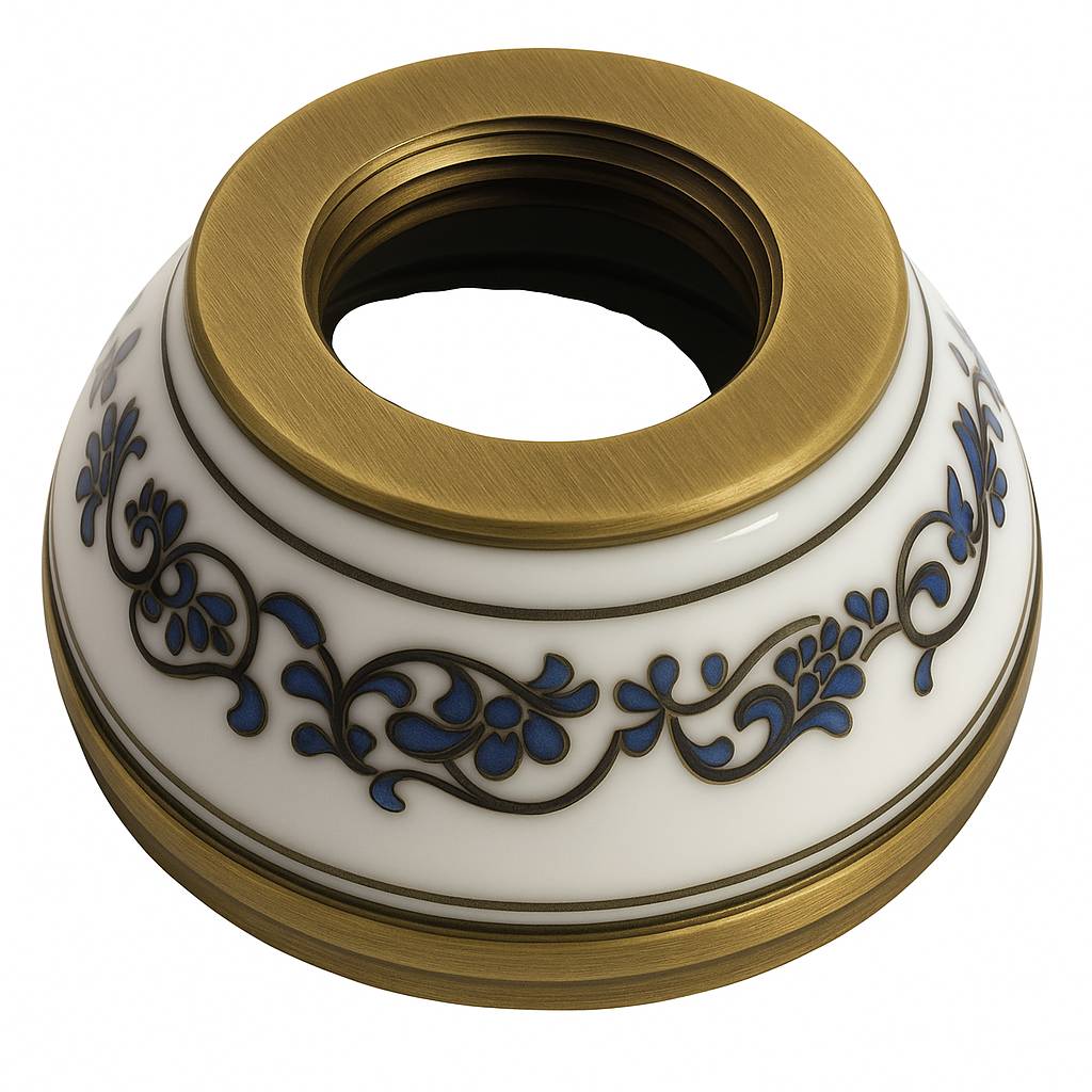 Rosetta rosone per rubinetto parete decorate ceramiche vintage