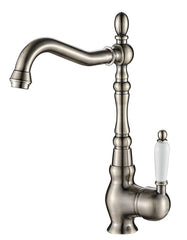 Rubinetto cucina monocomando bronzato con bocca a L girevole – aeratore e design elegante