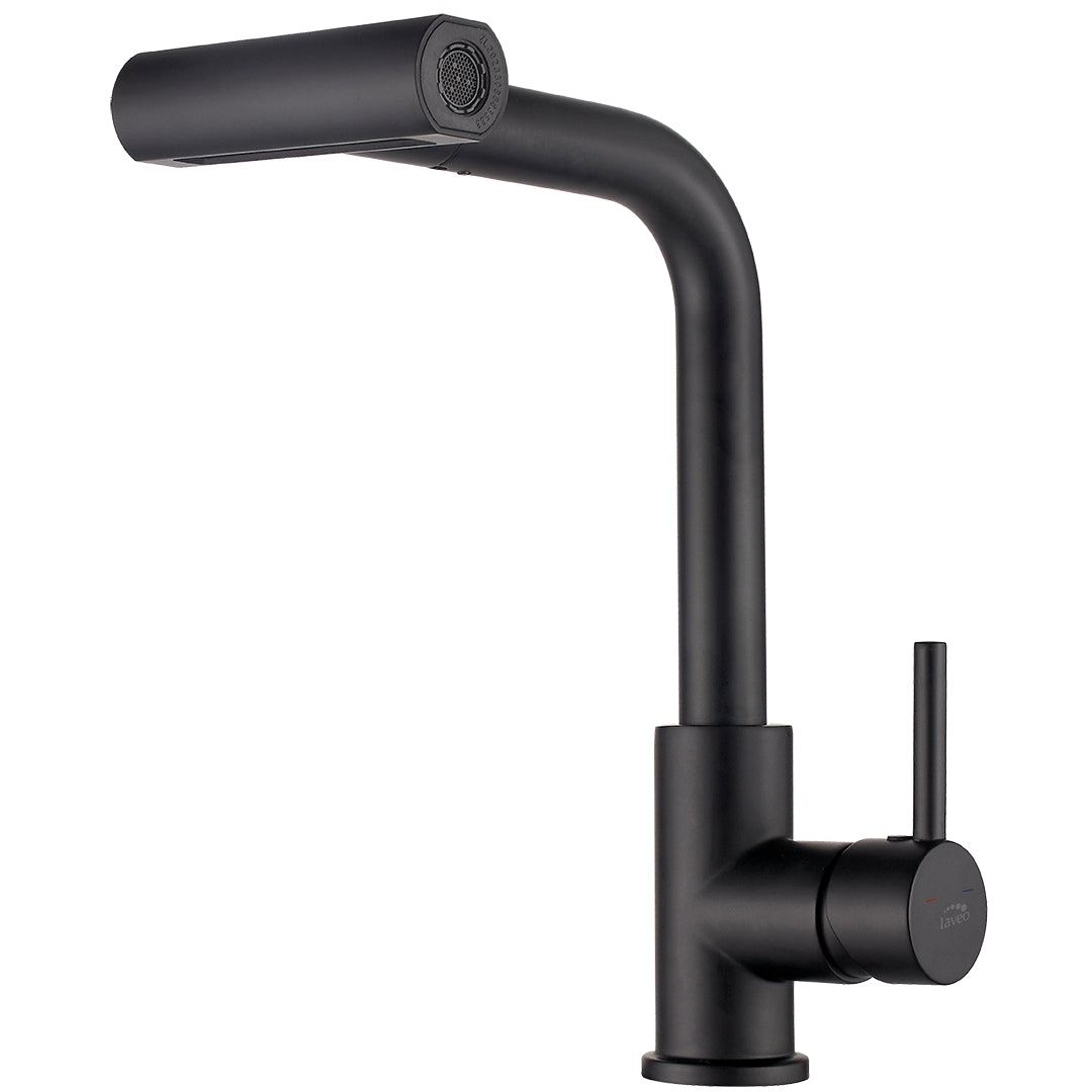 Rubinetto cucina 5 in 1 nero opaco con bocca estraibile multifunzione – 4 flussi, aeratore Z-flow e design moderno