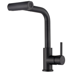 Rubinetto cucina 5 in 1 nero opaco con bocca estraibile multifunzione – 4 flussi, aeratore Z-flow e design moderno