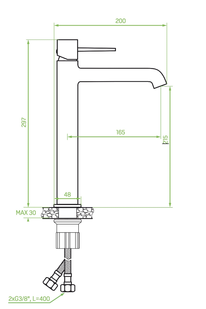 Miscelatore lavabo da appoggio – design elegante con leve sottili, aeratore regolabile e finitura nera opaca