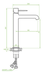 Miscelatore lavabo da appoggio – design elegante con leve sottili, aeratore regolabile e finitura cromata