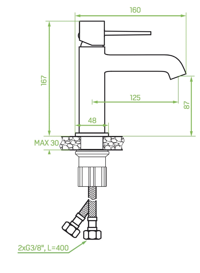 Miscelatore lavabo da appoggio – design elegante con leve sottili, aeratore regolabile, finitura dorata rosa