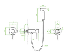 Set idroscopino bidet a incasso con doccetta bidet oro spazzolato – elegante e funzionale
