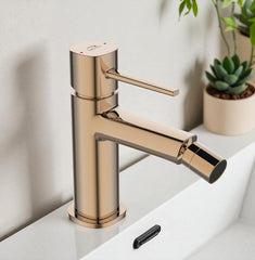 Miscelatore bidet da appoggio  – design elegante con leve sottili e regolazione getto, oro rosa