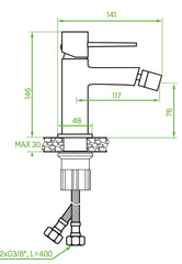 Miscelatore bidet da appoggio  – design elegante con leve sottili e regolazione getto, oro rosa